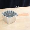 Stainless steel square frying pan with oil separation basket - folding heat-resistant handle, rust proof multi-purpose household
