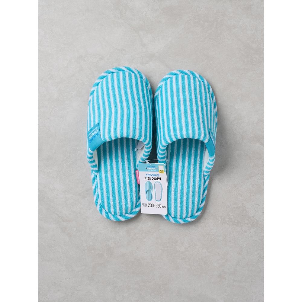 Daiso Cool SuMmer Frottee-Streifen Hausschuhe 230 250 Mm Blau Grün