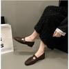 Fashion Women Loafers Ballet Dance Buckle Shoes Slip On Cross Strap Black Flat Low Heels Autumn Spring Dress Mary Jane Pumps
