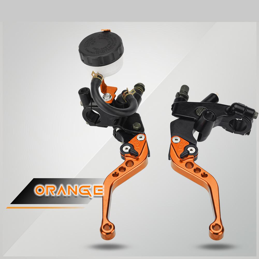 

7/8 дюйма 22 мм рычаг тормоза сцепления мотоцикла универсальный для 100-300 куб. см питбайка уличного мотоцикла мотоцикла мотокросса скутера велосипеда с ЧПУ регулировочный рычаг оранжевый