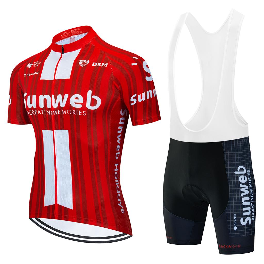 Sunweb 7 Hour Ride Pad Maillot Cycling Man Mtb Clothing Man Men's Cycling Gel Shorts Cyling Jersey Men Summer Mountain Bike Set