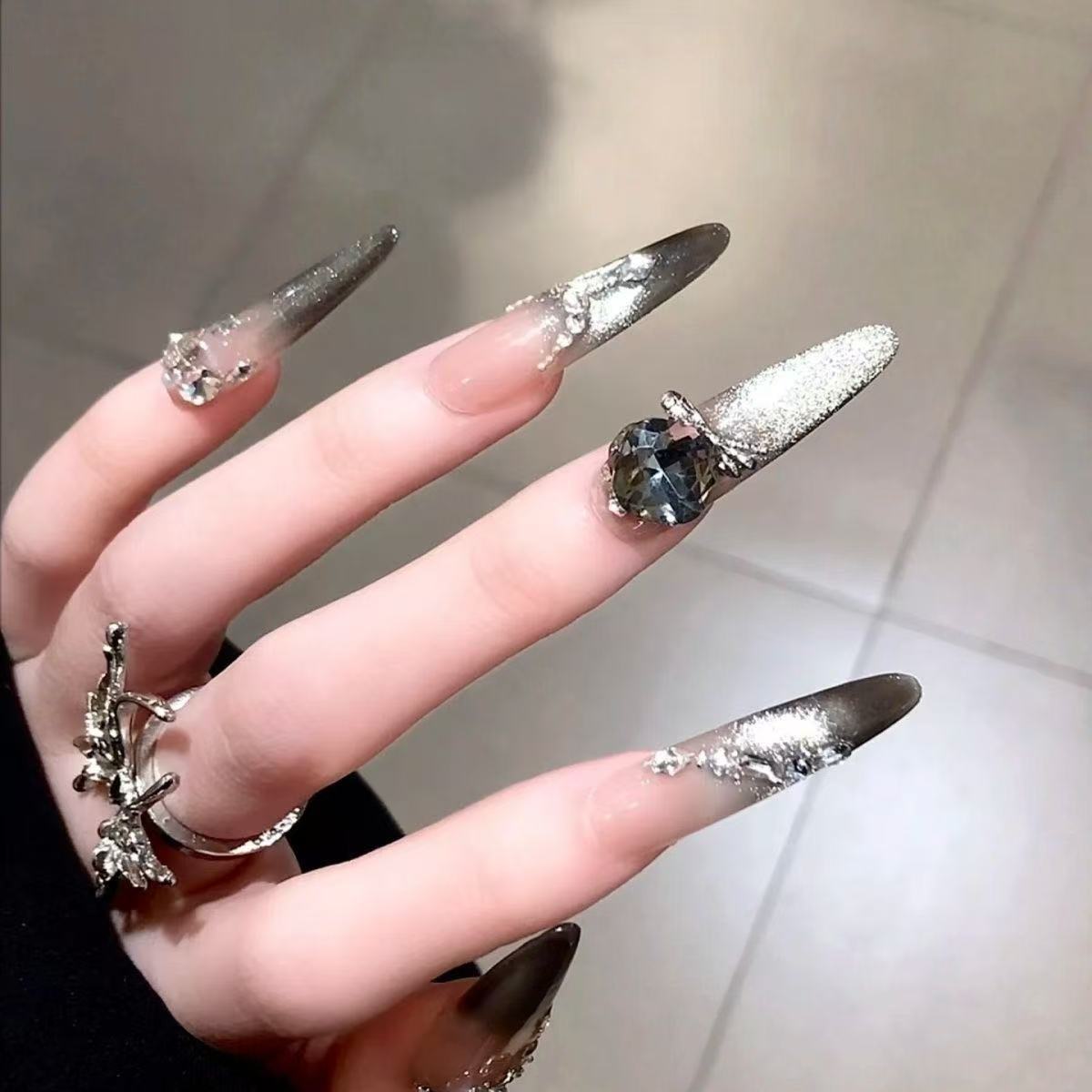 Полностью ручная работа, тонкая собачья броня, съемная, высококачественная, черная, роскошная, с блестящими стразами, finished long bagged xs