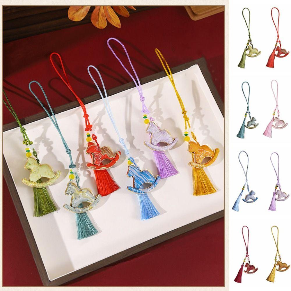 Good Luck DIY Zodiac Horse Keychain Tassel New Year Pendant Bag Charm