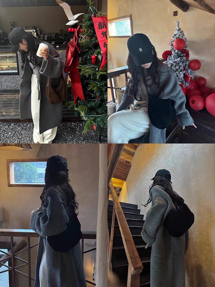 2025 Wildleder Knödelbeutel: Koreanische Retro Umhängetasche mit mattem Maillard-Design