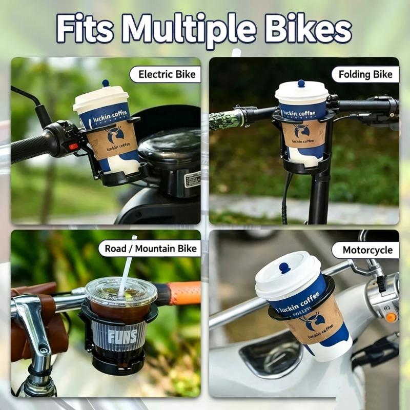 Folding Design Motorbike Water Cup Holder Sturdy Anti‑Shake Drink Bottle Mount For Scooter E‑Bike Road Bike Cycling Supplies Cup Holders 5