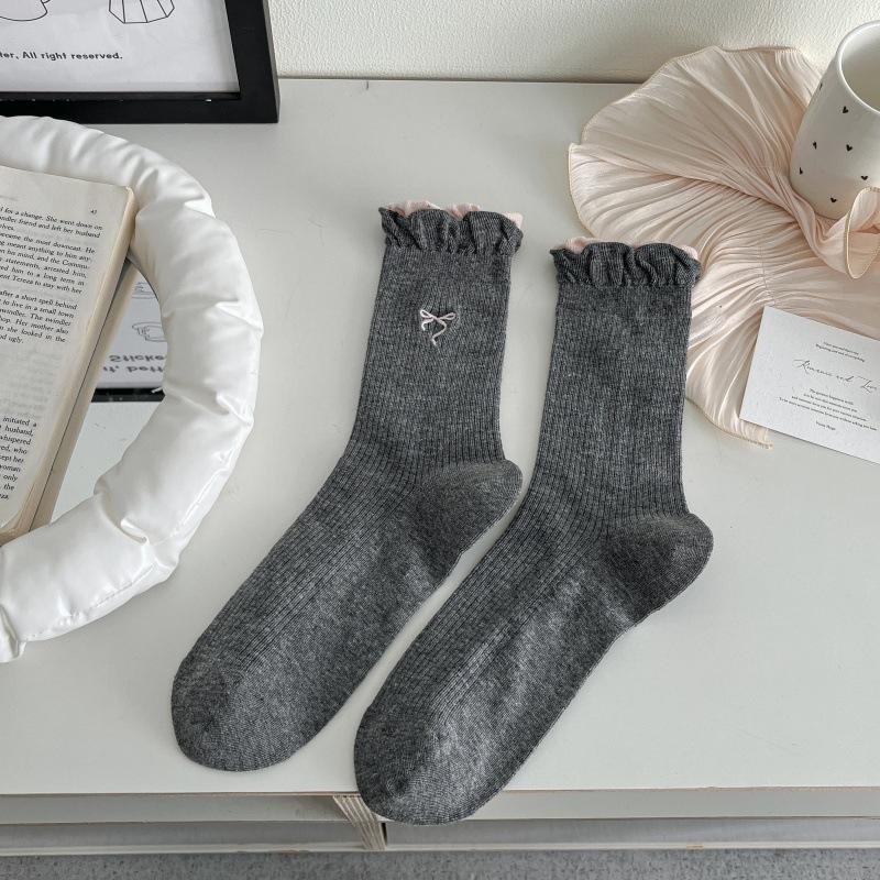 Women's Summer Thin Bow Lace Ballet Wind Tube Cotton Socks