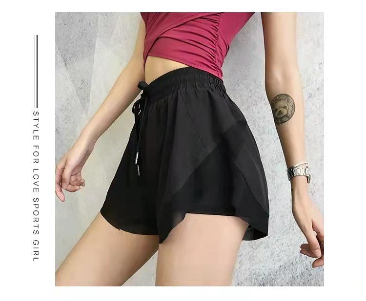 Damen High-Waist Schnelltrocknende Sommer Lauf-Yoga-Shorts