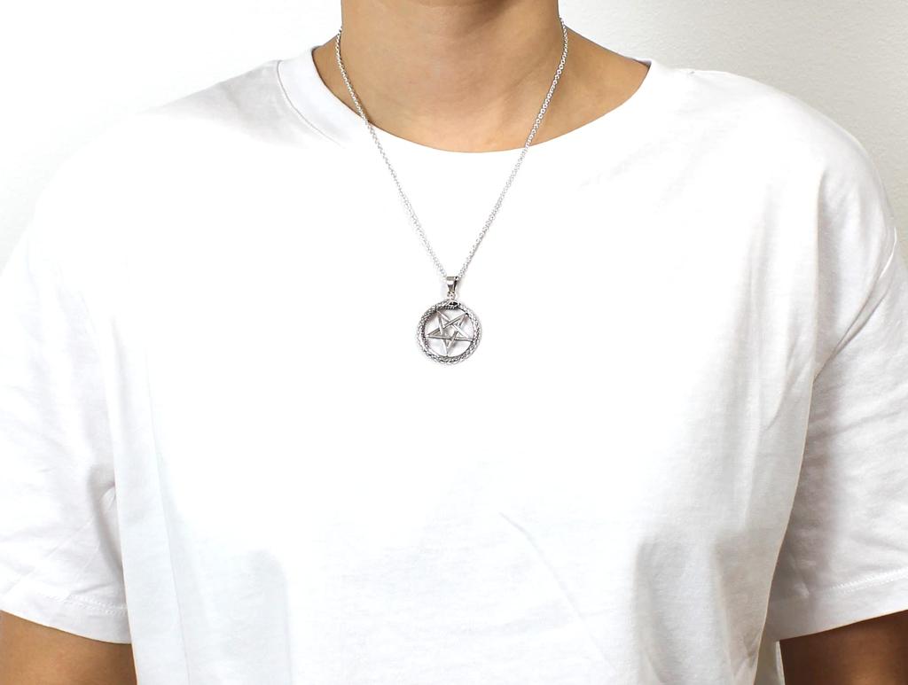 Pentagramă Pentagram Steaua Diavolului Stea Șarpelor Reptile Pandantiv Argint 925