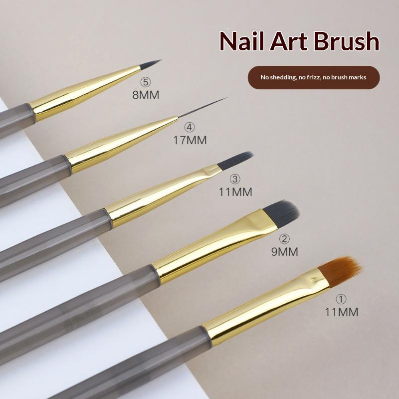 

5Pcs/Set Nail Art Brushes Nail Drawing Painting Line Brush Nail Art Acrylic Painting Brushes Diy Manicure Design Tools 5Pcs