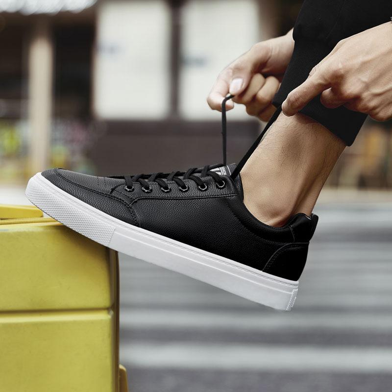 Spring and Autumn Men New Fashion Shoes Men Casual Shoes PU Waterproof Lace Up Tooling Shoes Outdoor Running Walking Sneakers