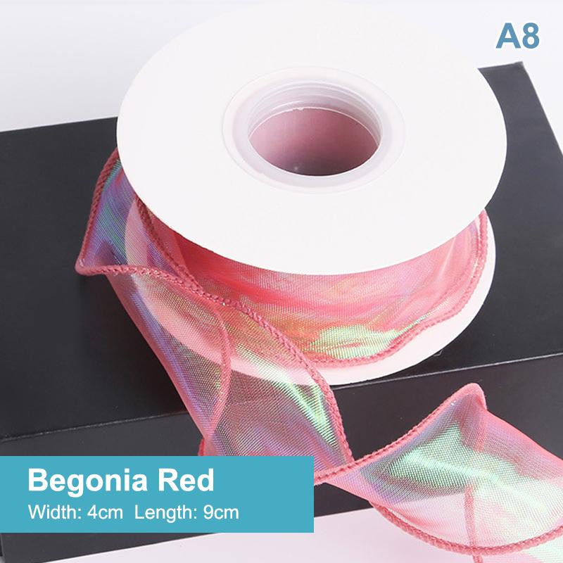 Fishtail Organza Ribbon 4Cm Reflective Iridescent Wavy Edge Ribbon For For Flower Bouquet Gifts Packaging Wedding Decorations
