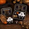 Mini Fairy Tale Book Gift Halloween Tin Box Gift, Plush Ghost with Haunted House Scene, Collectible Micro Theater for Kids, Party Favor