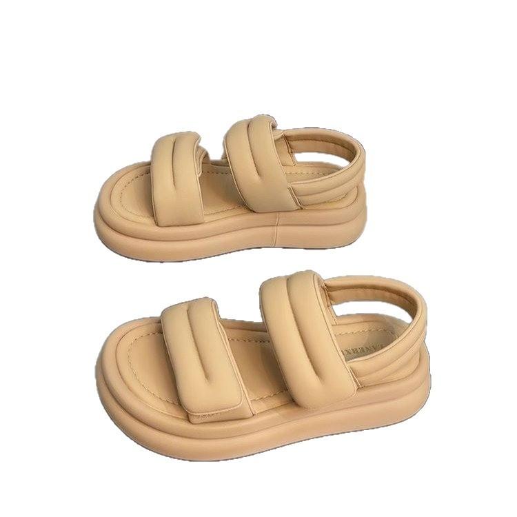 Niche style sandals women's new summer platform Velcro casual versatile high-end bread beach shoes
