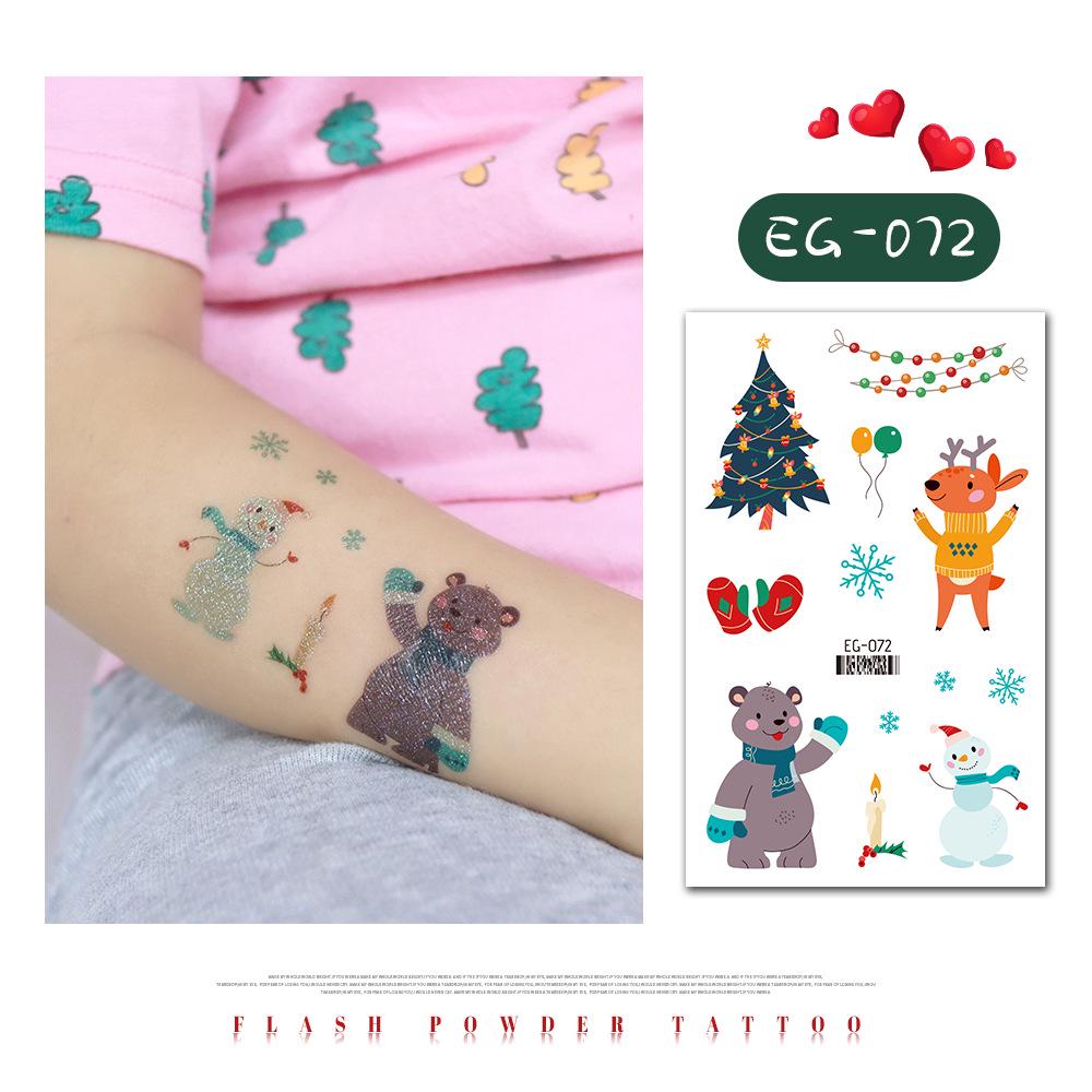 "Ruikalong Waterproof Christmas Snowflake Cartoon Glitter Tattoo Stickers for Kids"