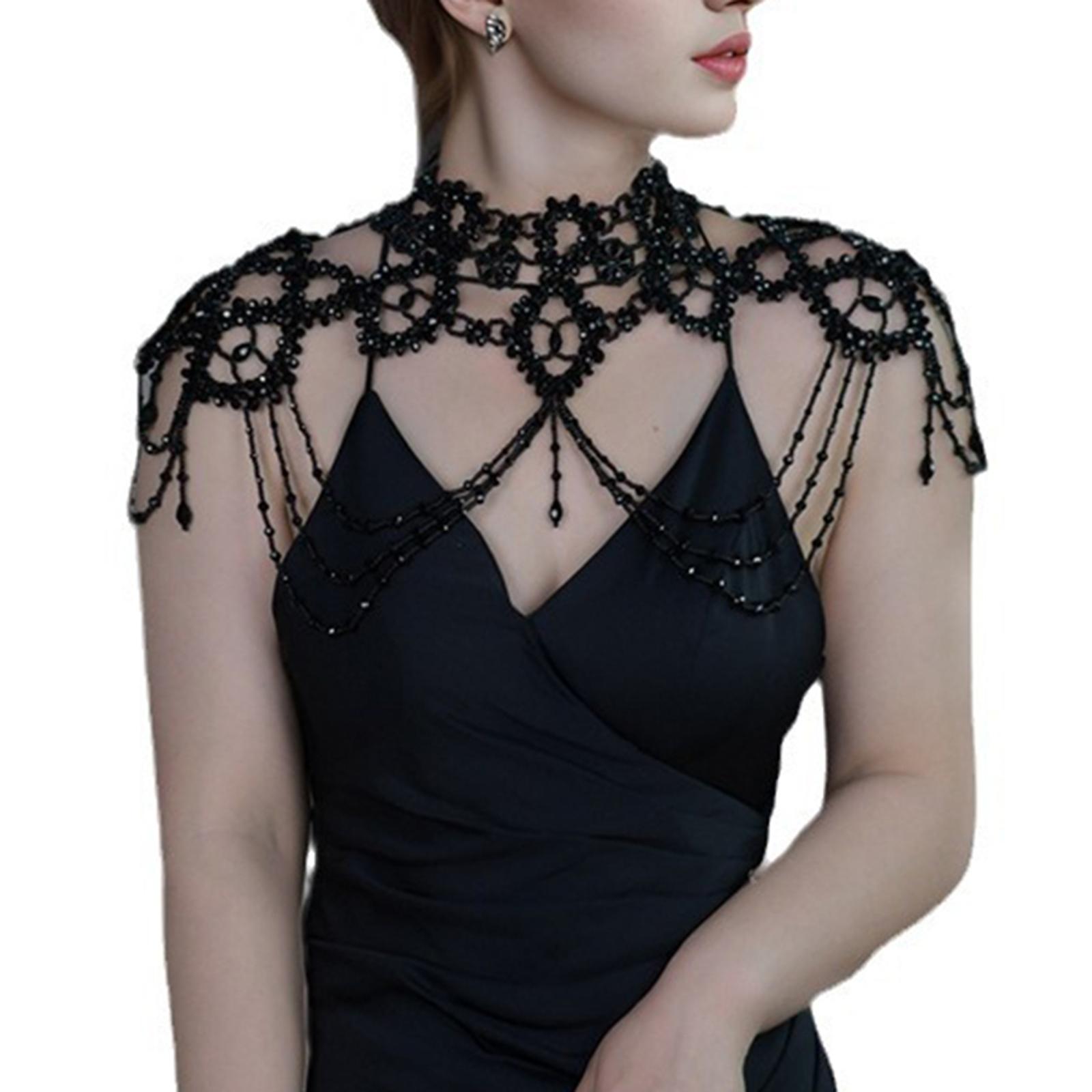 

Ручная работа Имитация Жемчуга Наплечная Цепь Элегантный Аксессуар для Тела Ювелирные Изделия для Женщин Леди Девушек Носимая Цепь для Тела чёрный