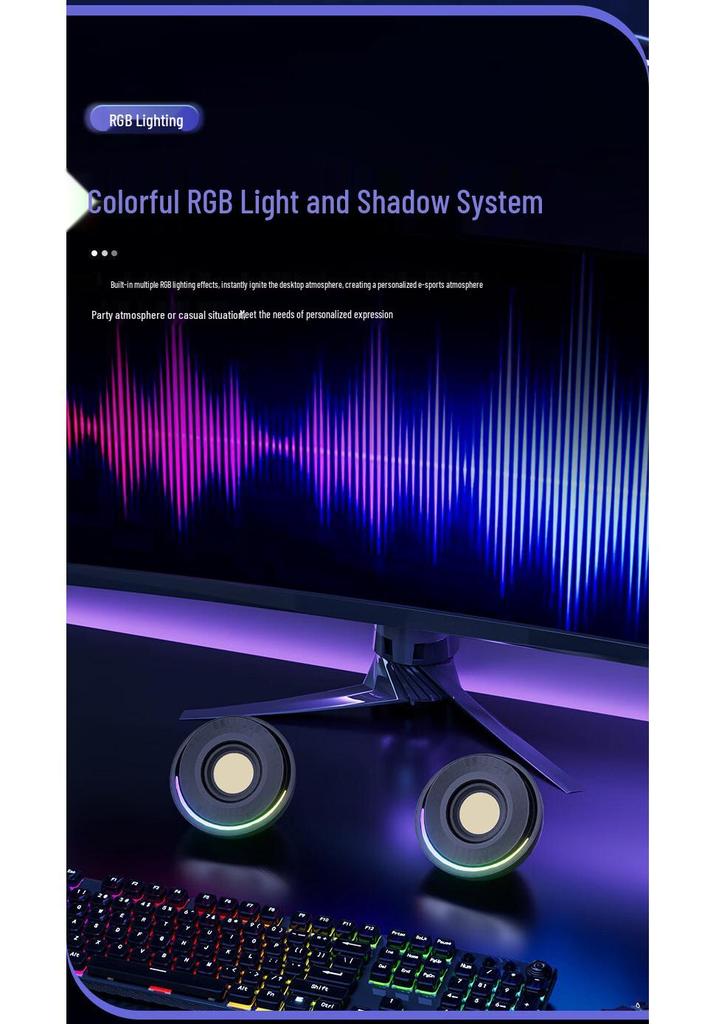 RGB Bluetooth Desktop Multimedia Speakers with Subwoofer