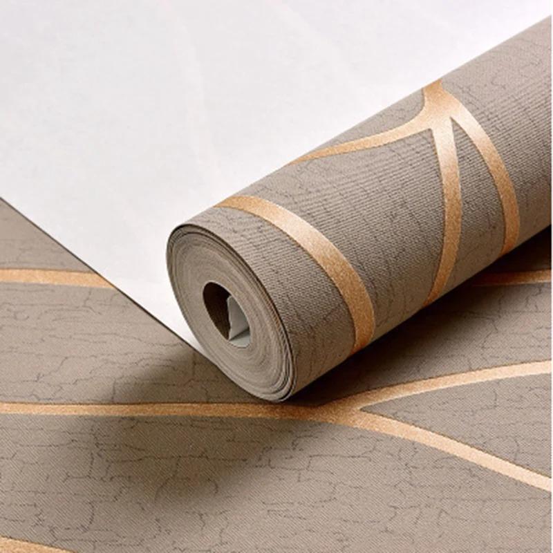 53cm minimalist modern European style non-woven wallpaper  3D curved stripe decoration  room background wall sticker