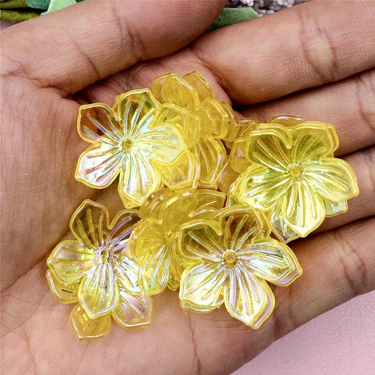 

Высокое качество для изготовления ювелирных изделий 22,8 мм DIY акриловые бусины ручной работы в форме цветка солнца 20 шт браслет ожерелье свободные разделительные бусины жёлтый