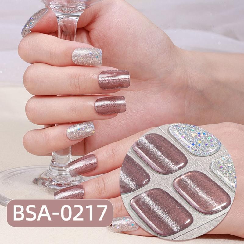 Easy Application Gel Nail Wraps Full Cover Manicure No Nail Lamp Needed Home Manicure Essential for Home Use