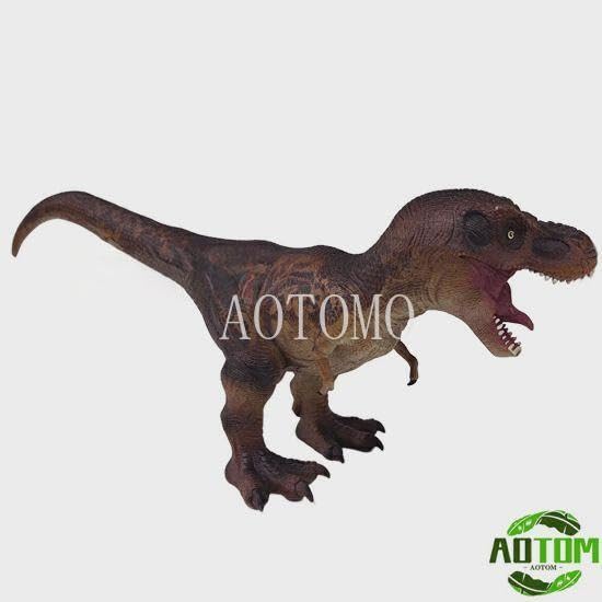 Tyrannosaurus Rex Figure, Vinyl Model, Soft Vinyl, Brown, Dinosaur Collection, Big Size