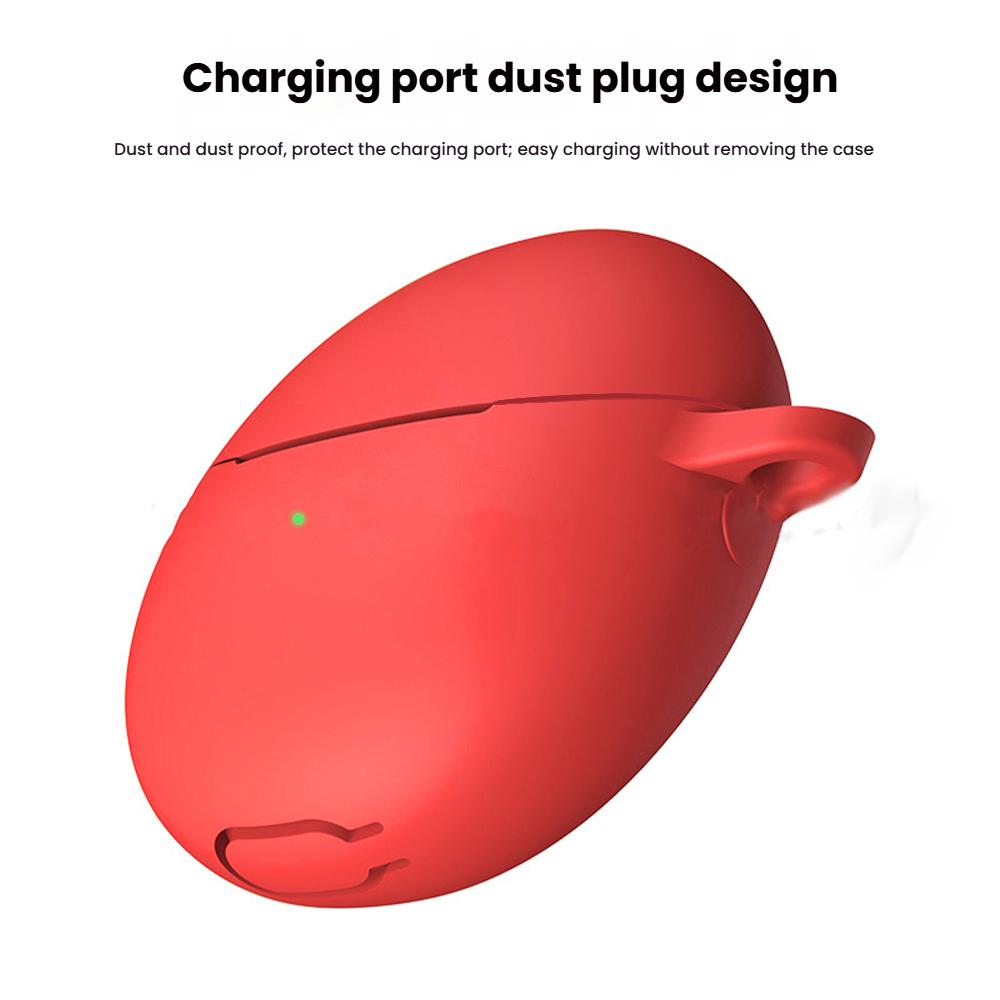 For Huawei FreeBuds 6 Silicone Case Wireless Earphone Anti-Scratch Protective Cover with Carabiner