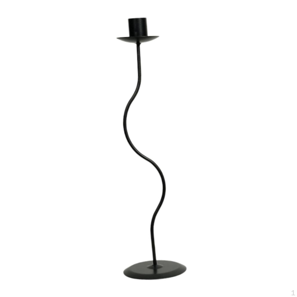 Black Conical Candle Holder Made of Iron, Table Decoration, Versatile, Traditional for Living Room,