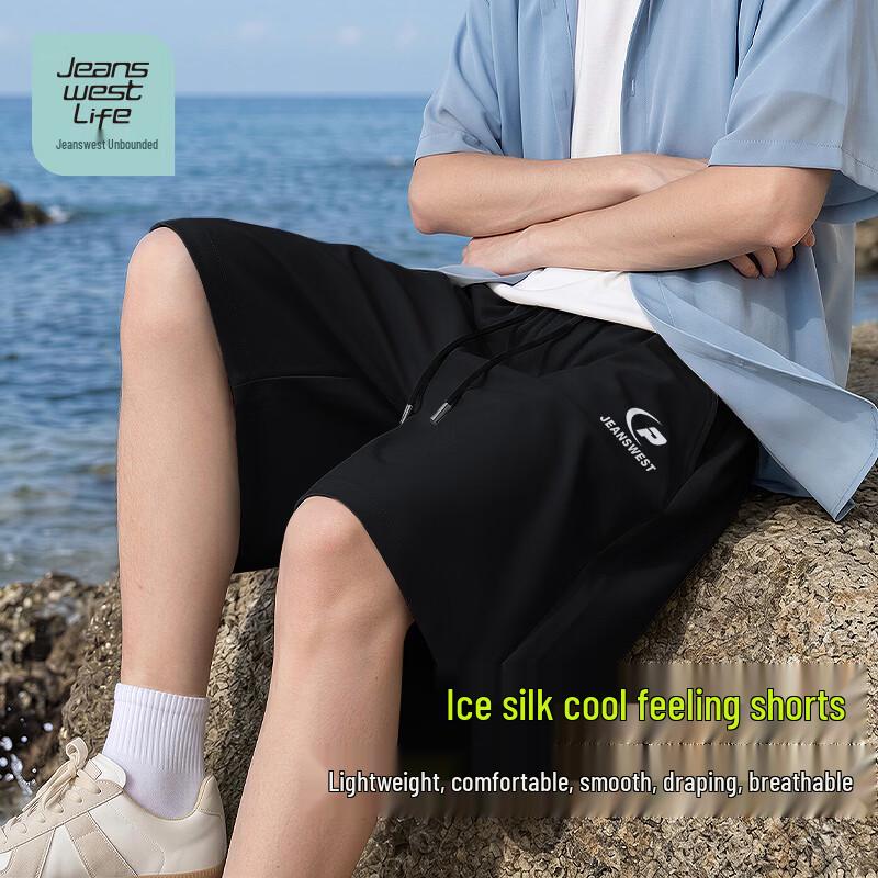 JEANSWEST LIFE Men s Ice Feel Loose Fit Summer Shorts M
