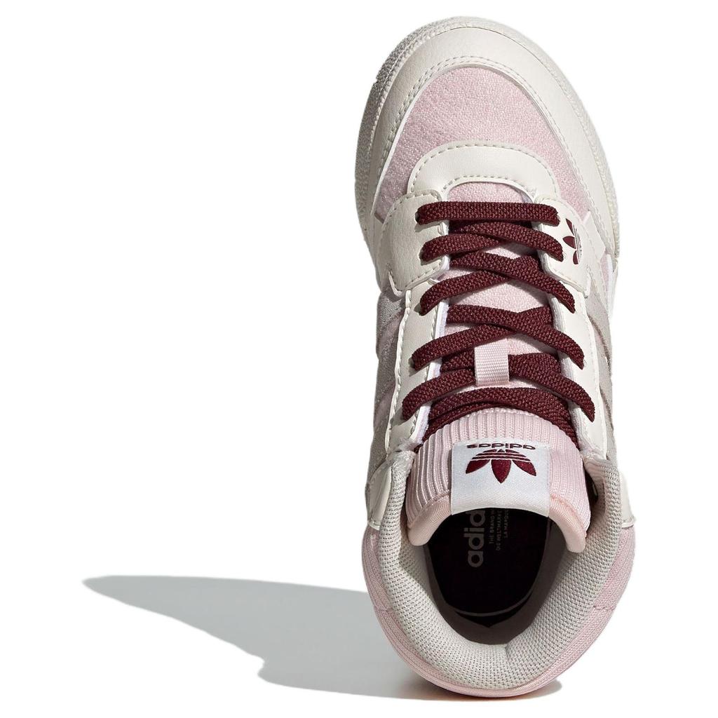 Adidas Originals Drop Step Se Synthetic Leather Comfortable Versatile Slip Resistant Mid Top Kids Skate Shoes Light Pink Kids Skate Shoes IH3286