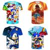 Stylisches Sonic The Hedgehog Kinder T-Shirt Mit Buntem Cartoon-Design Für Jungen Und Mädchen