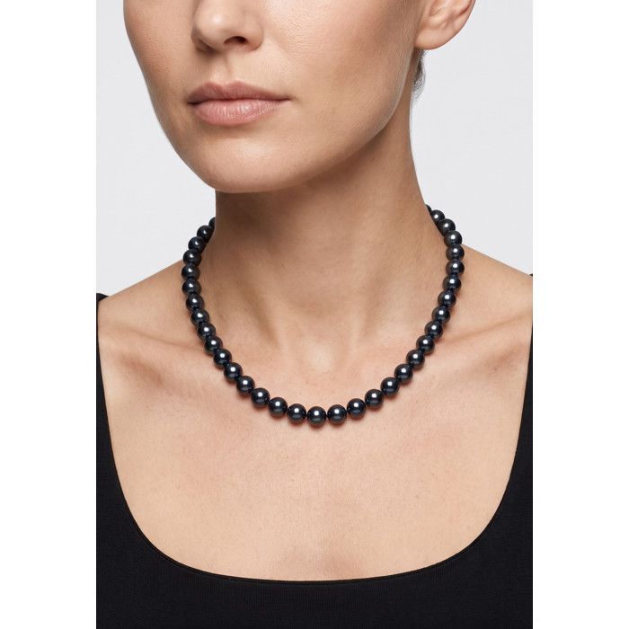 Collier - PEARLS & COLORS - Pearls & Colors - Perle d'eau douce 8-9 mm - Perle semi-ronde bleue - Argent 925