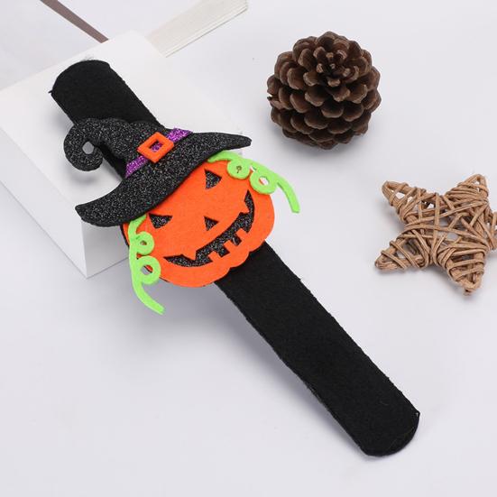 Bunte Klatscharmbänder Halloween Glitzer Filzarmband, Cartoon Kürbis Totenkopf Katze Spinne Feiertagsthema Armband Klapparmband, Partygeschenke für