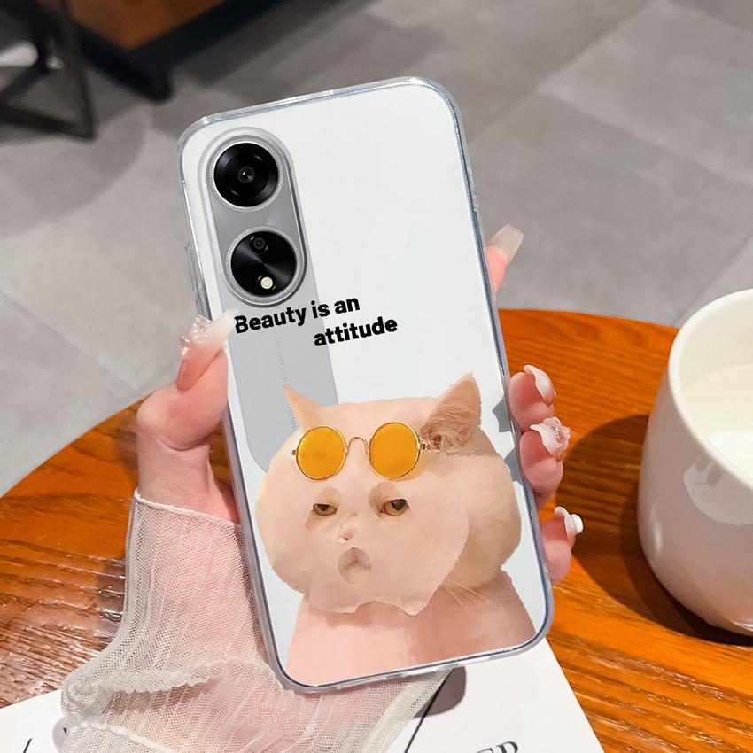 For Oppo A1 A11 A12 A15 A17K Luxury Transparent Lens Protection Cases Mysterious Whale Pattern Shockproof Protective Back Cover Shell For Oppo Housing