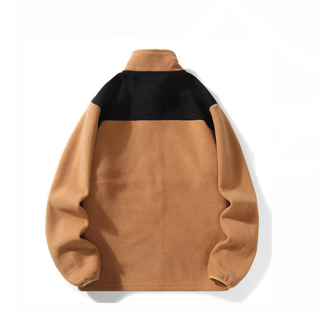 Men  Winter Fleece StCollar Jacket Casual Patchwork