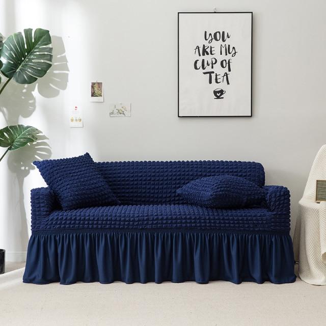 Living Room Stretch Sofa Cover Printed Plaid Stretch Sofa Cover Combination Sofa Cover L Shape 1-4 Cushion
