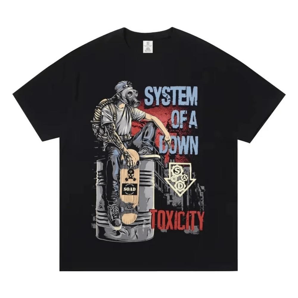 

System of A Down Band T-shirt Cotton Soft Summer Short Sleeve Round Neck Unisex Men Women Rock Music Graphic Print Streetwear 4XL