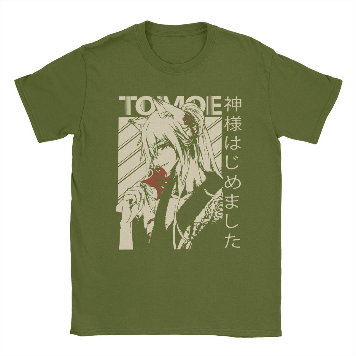 Футболка Kamisama Kiss Tomoe Мужская 100% хлопок Крутые футболки Круглый вырез Аниме Футболки Топы с коротким рукавом Лето 4XL