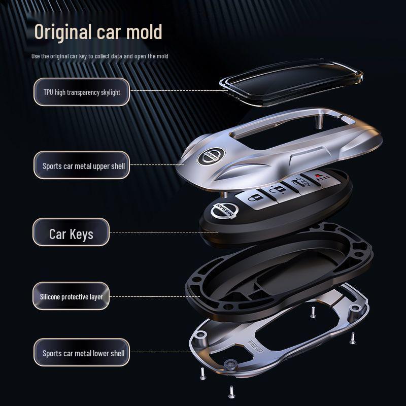 Nissan 14th Gen Sylphy Car Key Cover for Qashqai, Teana, X-Trail, Tiida, Murano, Terra - Model N7.