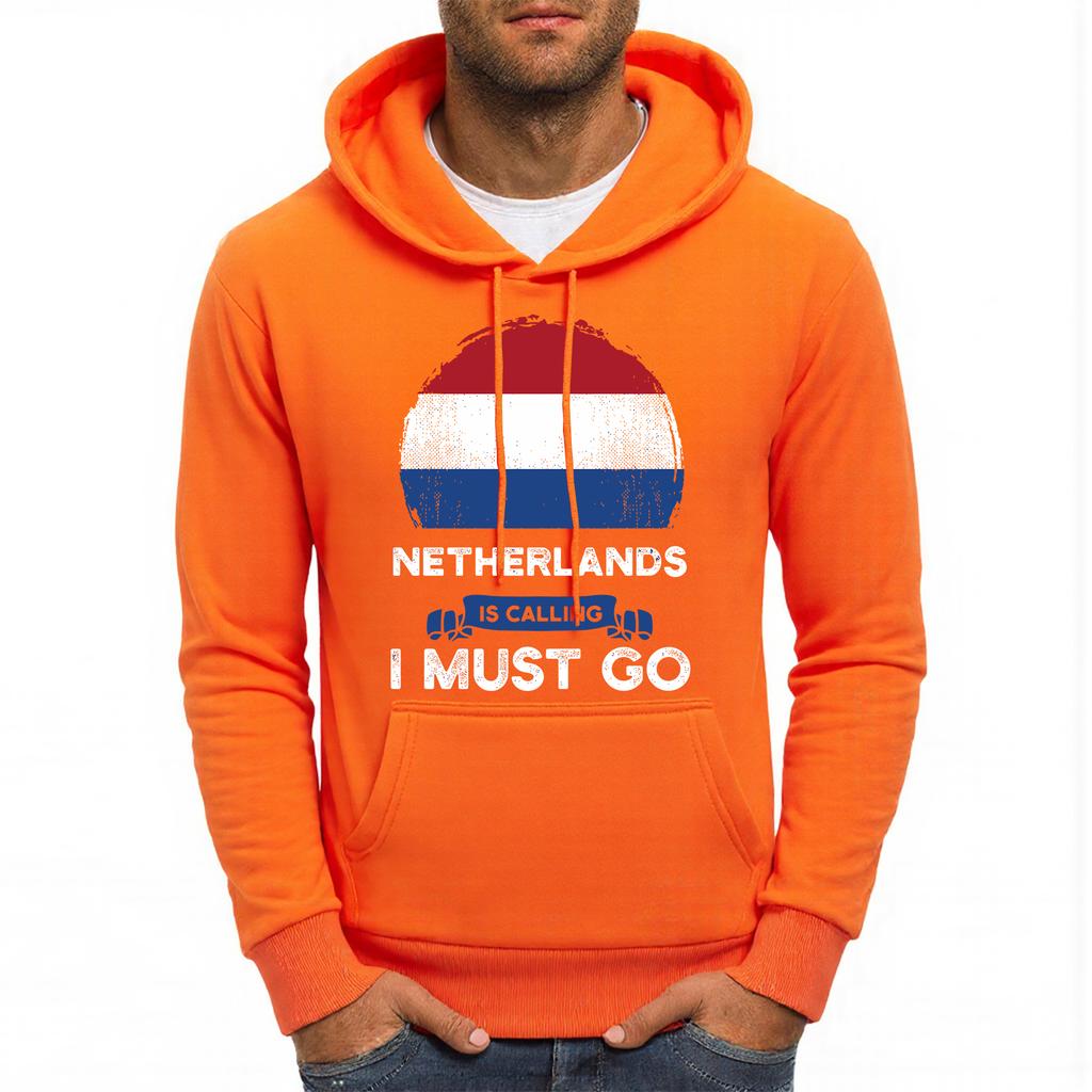 Netherlands Is Calling I Must Go Printing Men Hoodie Multicolor Loose Hoody Autumn Fleece Streetwear Hip Hop Pocket Man Hoodies