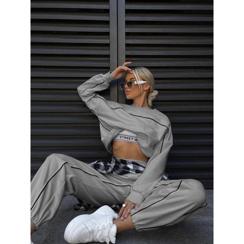 European and American Women Clothes Long Sleeve Hoodie Trousers Sporty Casual Two-piece Set Women's Leisure Two-Piece Set