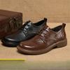 British Style Men's Leather Shoes Summer Business Casual Formal Shoes Breathable Soft Soled Strap Leather Shoes Top Layer Cowhide Leather Shoes