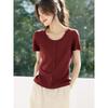 Women's Casual Ruffle Edge Short Sleeve T-Shirt