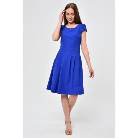 Women's Summer Pleat Detailed Short Sleeve Mini Dress