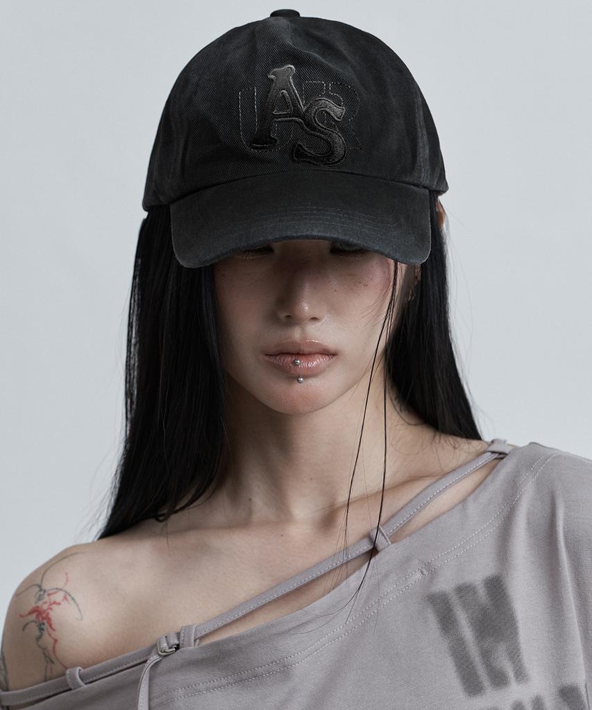 Aejeuyua Washed Logo Ball Cap Black