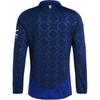 adidas Logo Striped Polo Neck Long Sleeve Polo Shirt Men Tops Blue IT1984