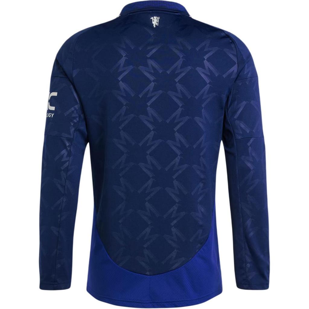 adidas Logo Striped Polo Neck Long Sleeve Polo Shirt Men Tops Blue IT1984