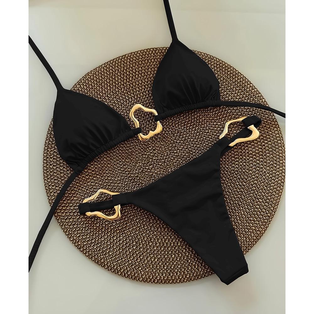 Sexig Halter Micro Bikini 2026 Dam Badkläder Enfärgad Badkläder Trosa Bikinis Set Brasiliansk Strandkläder Badkläder Biquini Kvinna