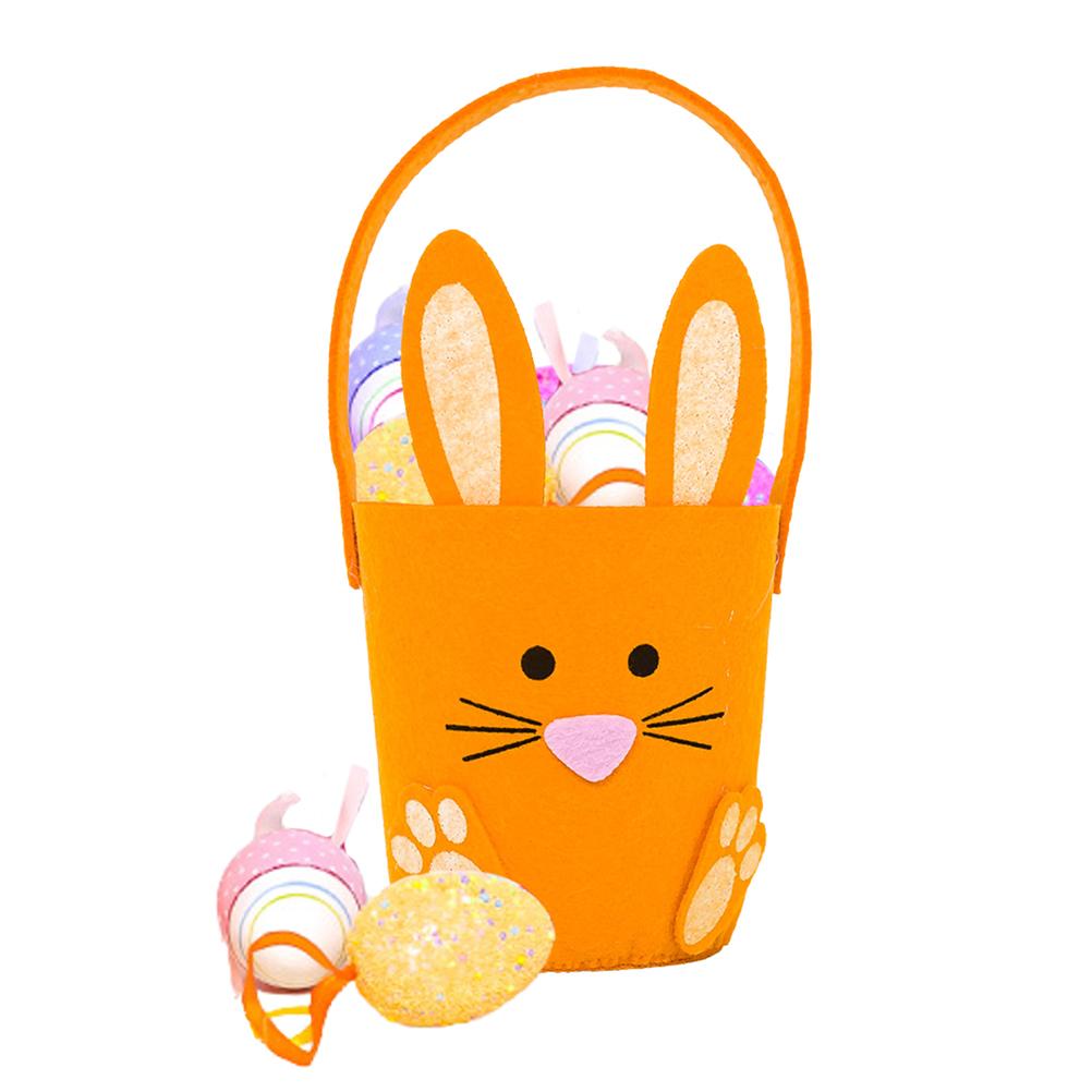 Easter Basket Egg Bags for Kids Non Woven Candy Egg Basket Tote Bag Rabbit Printed Buckets for Baby Boy Girl Easter Basket