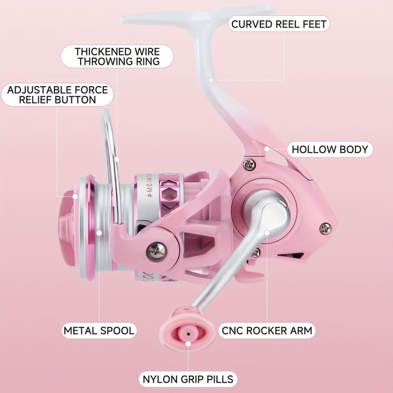 Macaron Color Spinning Fishing Reel  High Speed Gear Ratio Nylon Non-slip Grip Suitable for Freshwater Use Long-distance Casting Lure Micro-objects