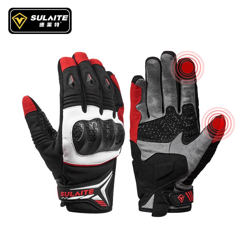 SULAITE Winter Full Finger Motorcycle Gloves TPU Anti-drop Locomotive Riding Protective Gloves Equipment