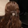 2pcs Christmas Autumn Winter Super Glitter Rhinestone Snow Hair Clip Hair Accessories for Women to Wear